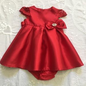 Red 🎄 Holiday Dress & Diaper Cover 2PC